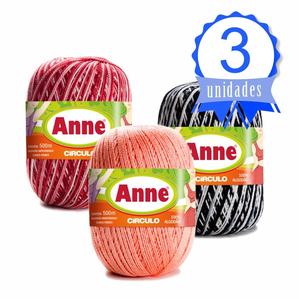 Kit 3 Unidades Linha Anne 500m - Círculo | Shopee Brasil