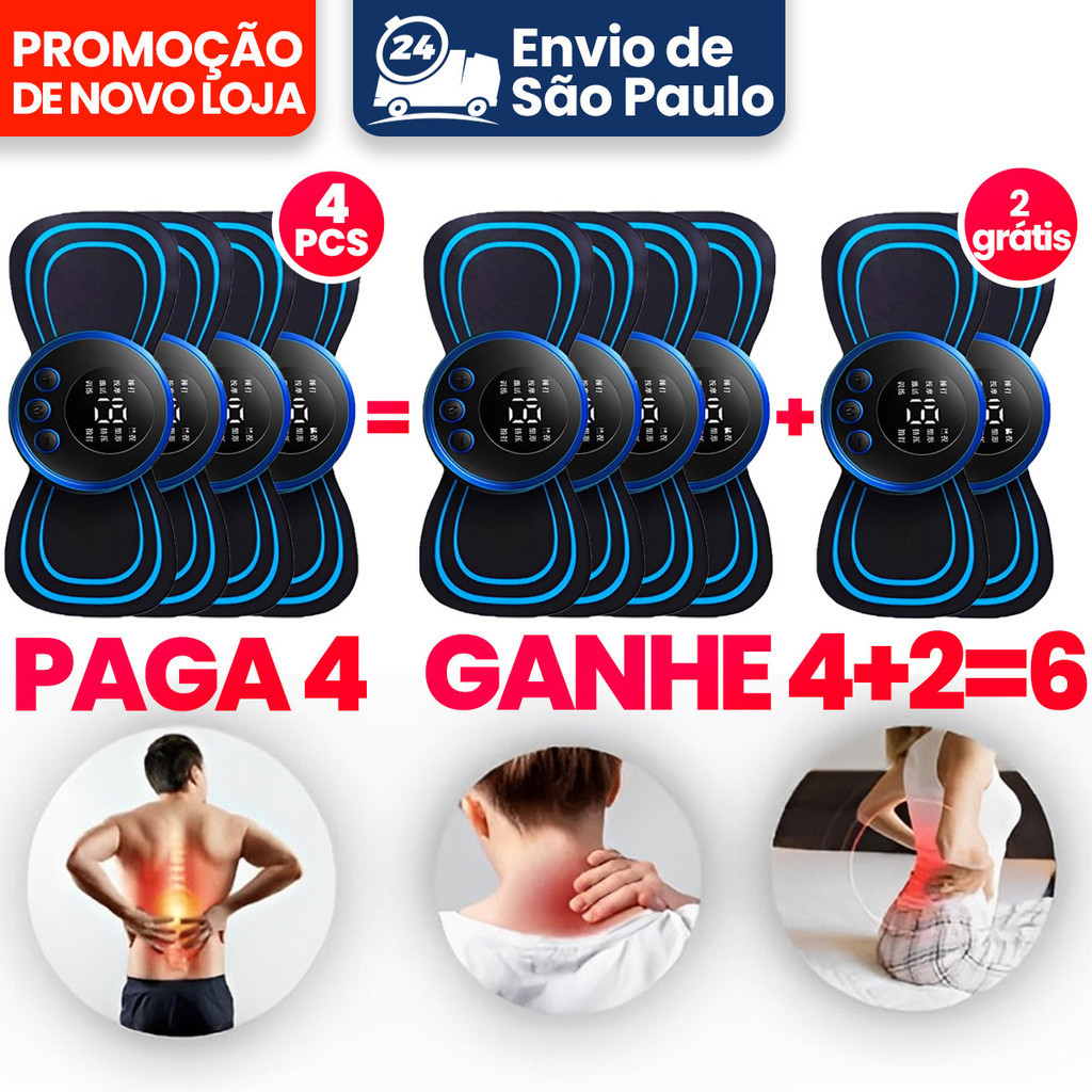 Compre 4 ganhe 2 grátis Mini Massageador Relaxante Muscular Portátil Elétrico Recarregável