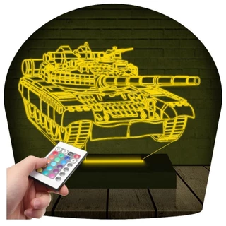 Luminária Led 3D Tanque Abajur Presente Criativo Decoração