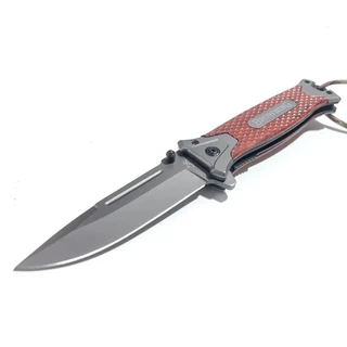 Canivete 22CM Faca Cabo Madeira Aco inoxidavel camping