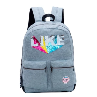 Mochila Infantil Feminina Moletom Like  Cinza