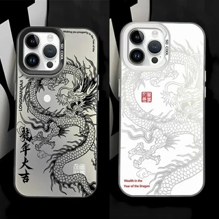 Telefone Moda 3D Dragão Feroz Ano Novo Para Xiaomi Mi 11 Lite 5G NE 13T 12T POCO F4 X5 F3 GT X3 NFC C50 C51 Capa De Borda De Silicone Macia Acrílica Dura