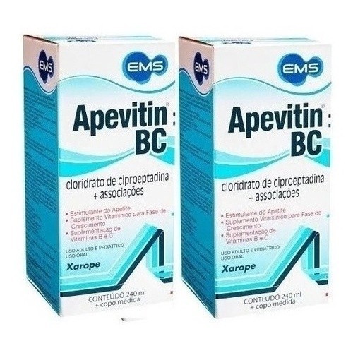 Kit c/2 APEVITIN BC Xarope Com 240ml Estimulante de apetite infantil e ...