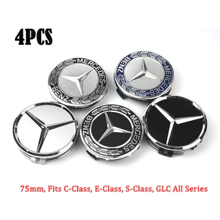4pcs 75MM Mercedes-Benz Wheel Center Rim Caps Carro Tampas De Pneus De Hub Substituição De Classe C , E S , GLC Todas As Séries