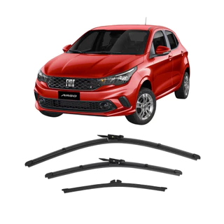 Kit 3 Palhetas Fiat ARGO 2018 2019 2020 2021 Limpador de parabrisa dianteiro+Traseiro