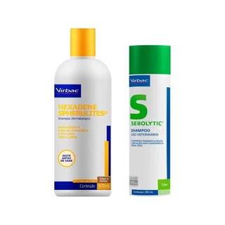 Shampoo Hexadene 500ml + Sebolytic 250ml - Virbac