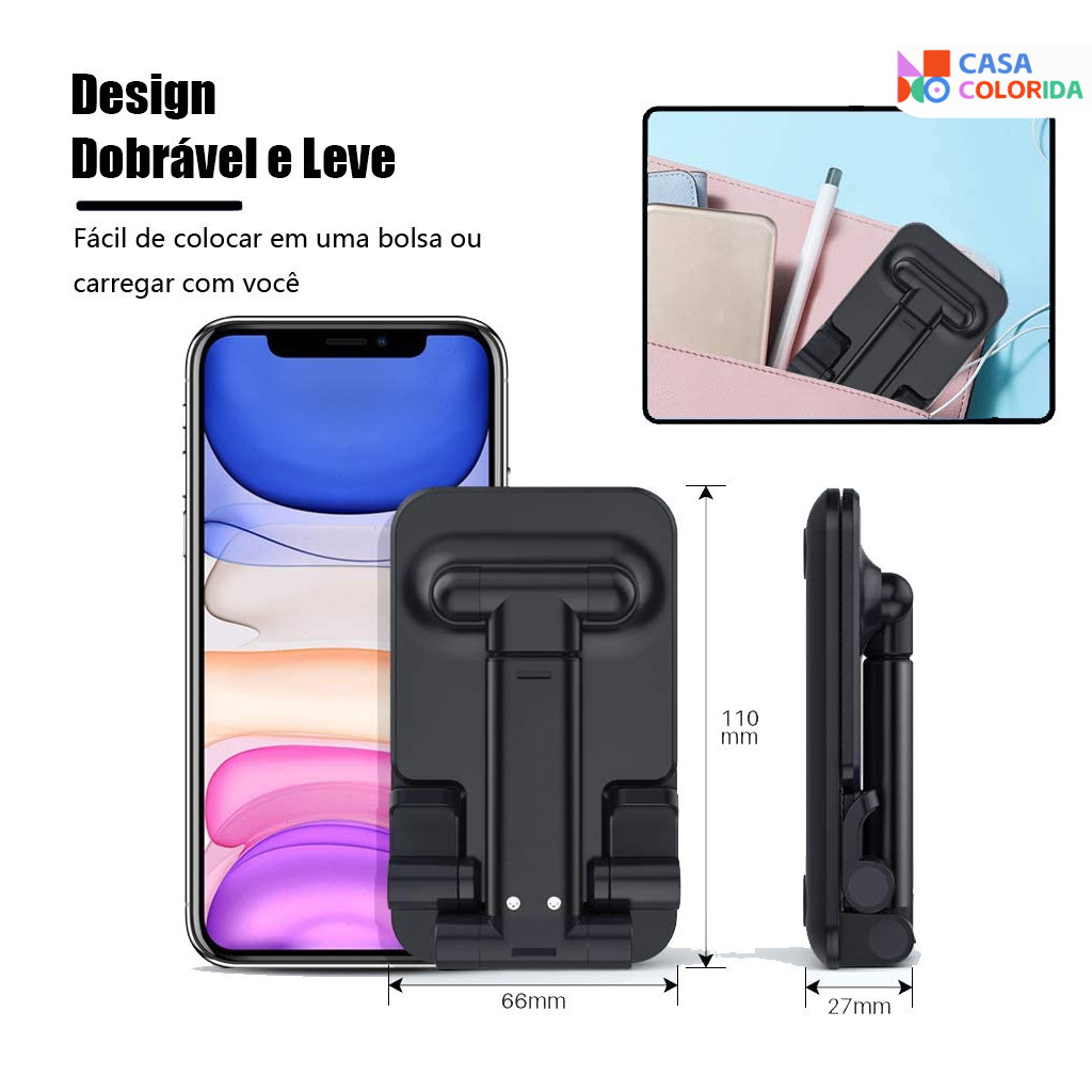 Suporte Mesa Articulada Ajustável Portátil Para Celular E Tablet ...