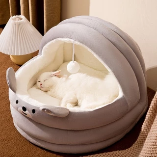 Casa Quente Para Gatos Outono E Inverno Berço Cama Semi Fechada Cães Do Meio Samll