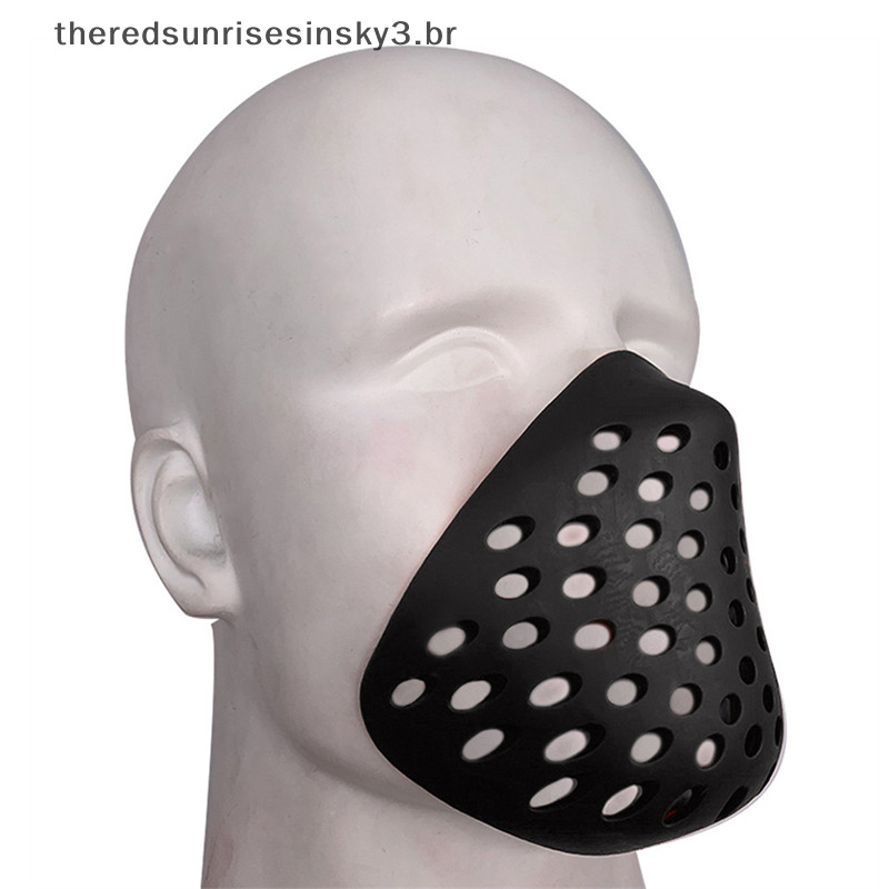 Tsbrbr Mini Máscara Cosplay Adereços Sílica Preto/Vermelho/Branco De Boca De Meia Face De Halloween `