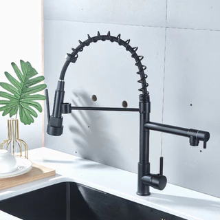 Torneira Cozinha Gourmet Monocomando Com Spray Extensor Cor Preto