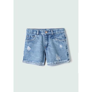 Shorts Jeans Infantil Menina Com Barra Desfiada Hering Kids