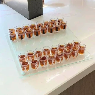 Jogo Tabuleiro Xadrez Shot Drink De Vidro Tequila 35x35cm