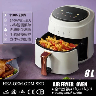 JD689 Sonifer-Grande capacidade Air Fryer sem óleo, 110v, fritadeira elétrica, 360 ° assadeira, cesta antiaderente, fritadeira de frango, 8L