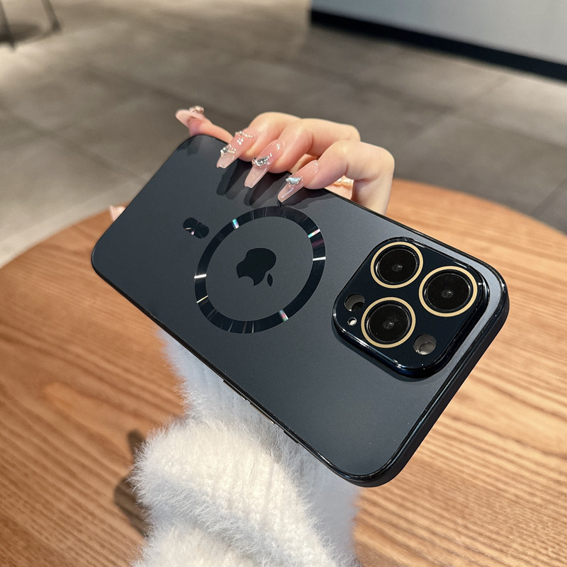 Lente De Vidro Cristal De Luxo Caixa Magnética Fosca Para IPhone 15 Pro Max 14 13 12 11 14 Plus AG Nano PC Tampa Rígida