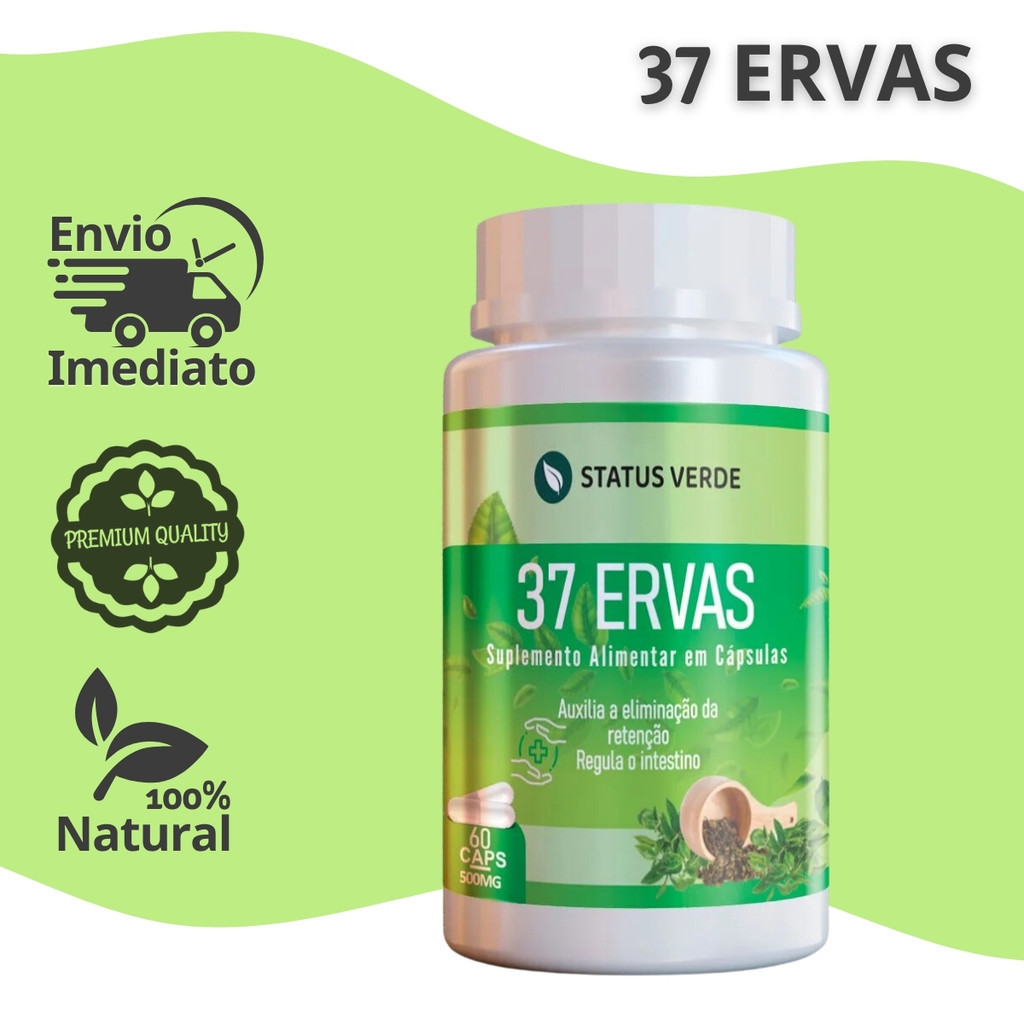 37 Ervas em Cápsulas - 60 Cáps de 500mg