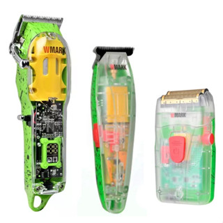 Máquina de cortar cabelo NG 308 + Acabamento Wmark Ng 202 Verde + Shaver 987 Verde