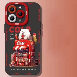 Cabine De Coca-Cola Premium Caixa Simples À Prova De Choque Queda Para IPhone7 7plus 8 8plus Xs Xr 11 12 13 14 15 Pro Plus Promax
