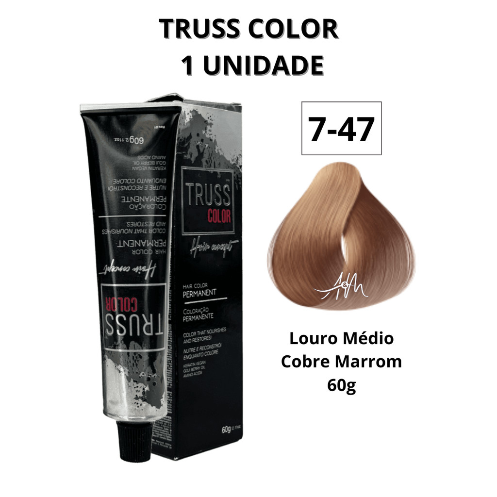 Coloração Permanente Truss 7.47 Louro Médio Cobre Marrom 60g | Shopee ...
