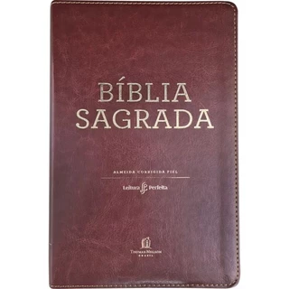 Bíblia Sagrada | Acf | Leitura Perfeita | Capa Couro Soft Marrom em Oferta na Shopee