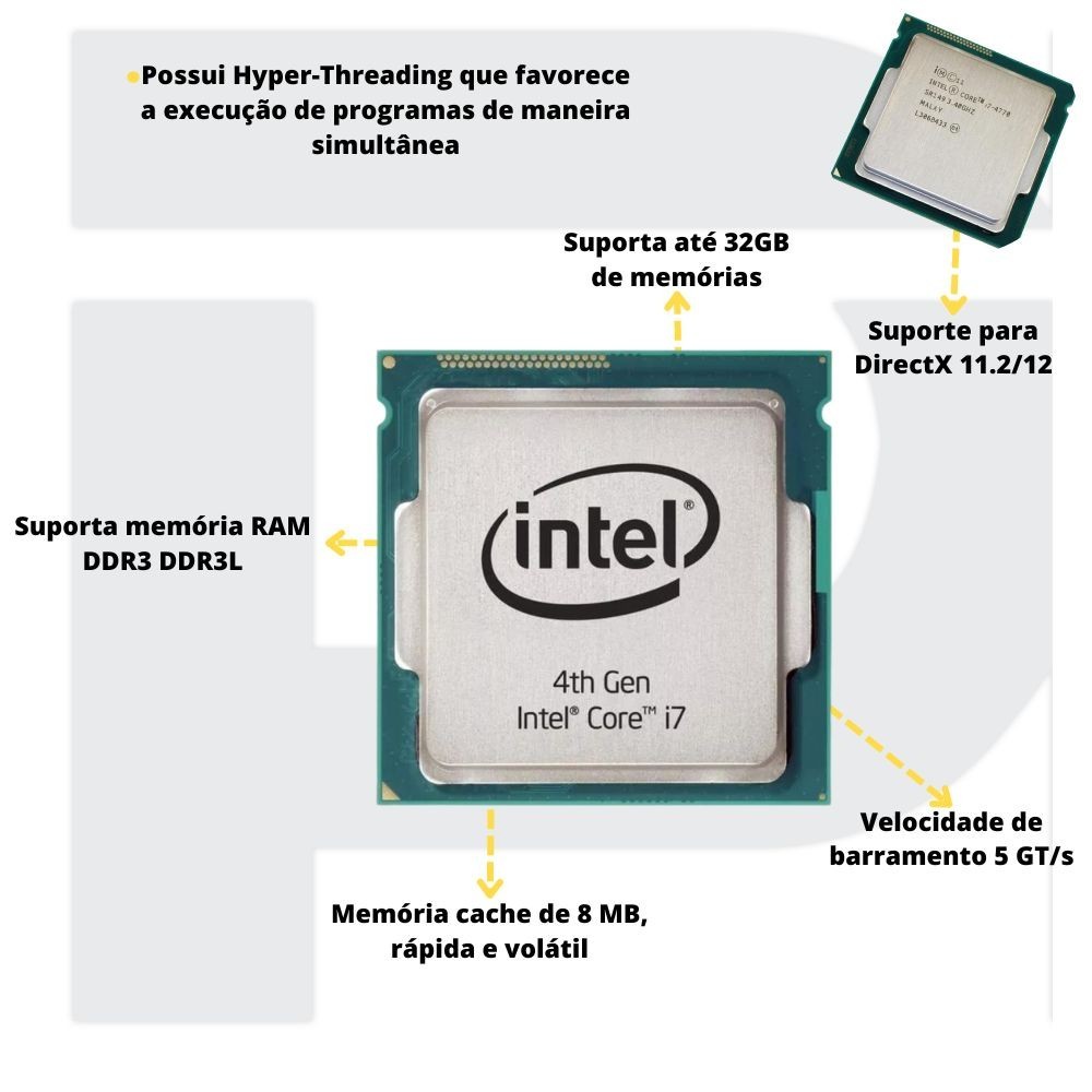 Processador Gamer Intel Core I7 4770 3.90ghz Max 4 Núcleos 8 Processador Gamer Intel Core I7 4770 3.90ghz Max 4 Núcleos 8