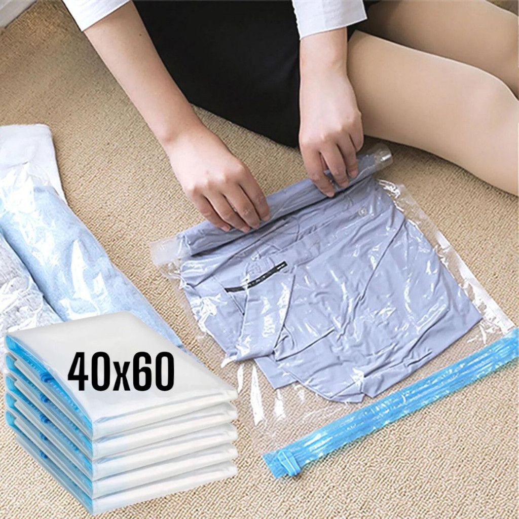 Kit C/5 Saco A Vacuo Organizador De Roupas Viagem 40x60cm | Shopee Brasil