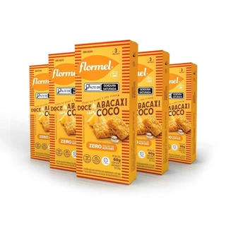 Kit Tablete Abacaxi Com Coco Flormel Zero Açúcar Com 5 Unidades