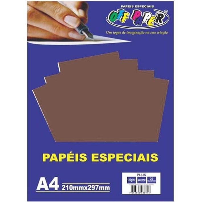 Papel A4 210x297 120g/m² 20 Fls Plus Marrom Off Paper | Shopee Brasil