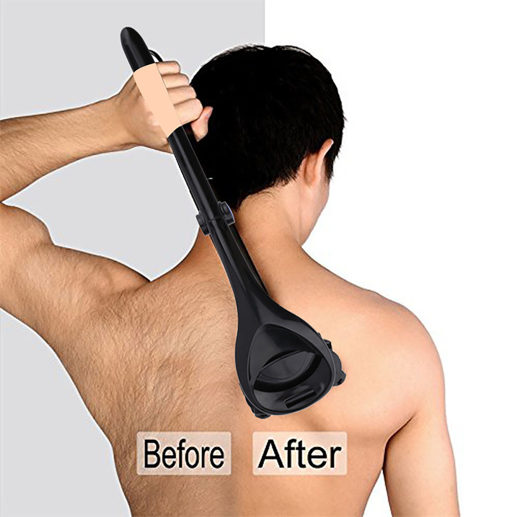 FebT_ Hair Shaver Cabo Longo Remover Rápido ABS Lâminas De Cabeça Dupla Depilador Manual Para Costas