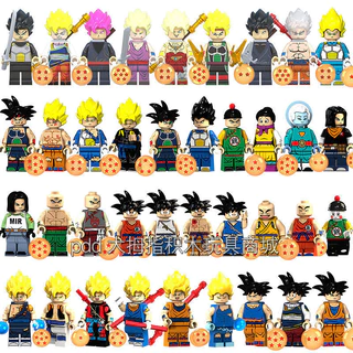 Compatível com os blocos de construção Lego Minifigures Dragon Ball Super Son Goku Vegeta Gotenks Inserir Brinquedos Infantis Educativos