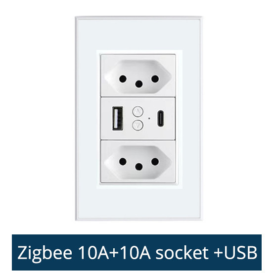 Zemismart Tuya Zigbee Smart Brasil Tomada 10A 20A Duas Tomadas De