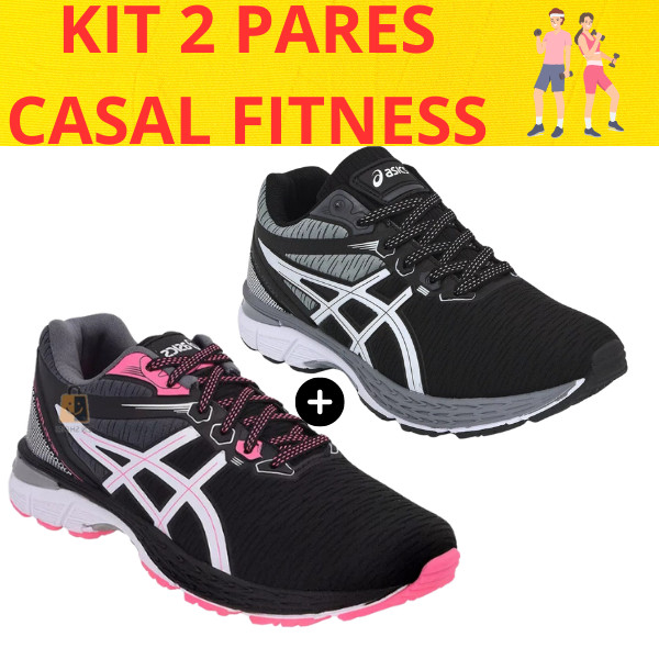 Tênis de Treino KIT 2 PARES TÊNIS CASAL NAMORADOS FITNESS SUPER ...