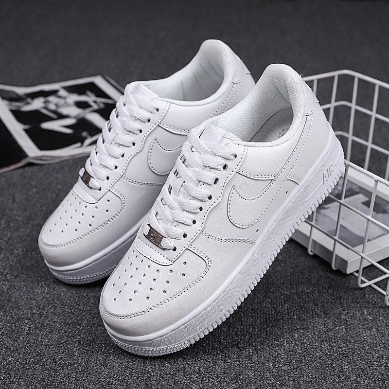 Tênis Air Force de COURO Exclusivo Todo Branco Promoção Unisex Masculino e Feminino Preço Baixo 70% OFFOLD21