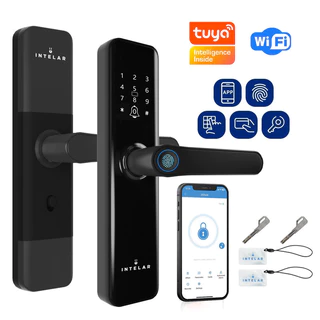 INTELAR 5 Em 1 Fechadura Digital Eletronica Wi-Fi App TUYA Com Biometria Touch Senha Cartão Tag - Spot - Livre de impostos