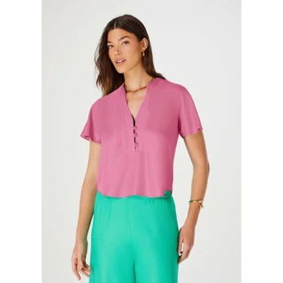 Blusa Feminina Decote V Com Botões Hering