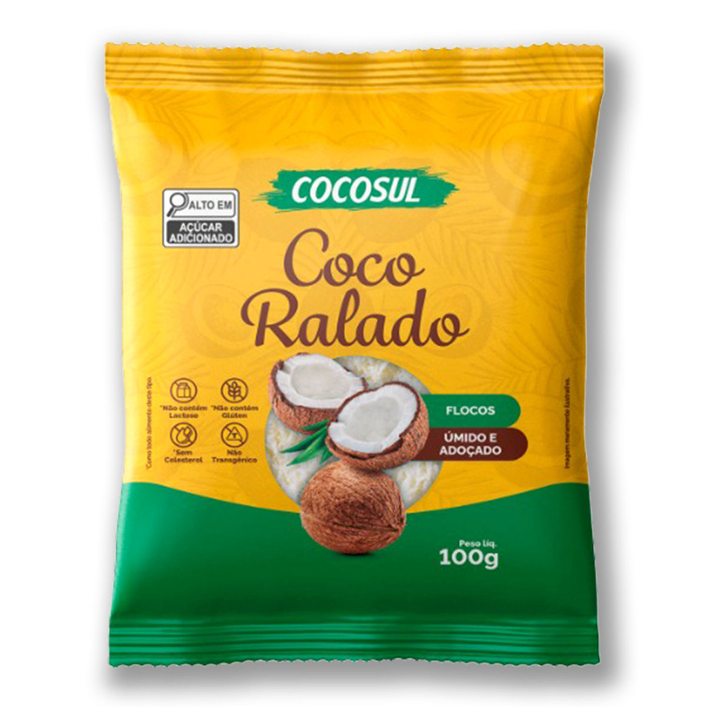 Coco Ralado Flocos Cocosul Umido e Adocado 100GR 1 Unidade | Shopee Brasil