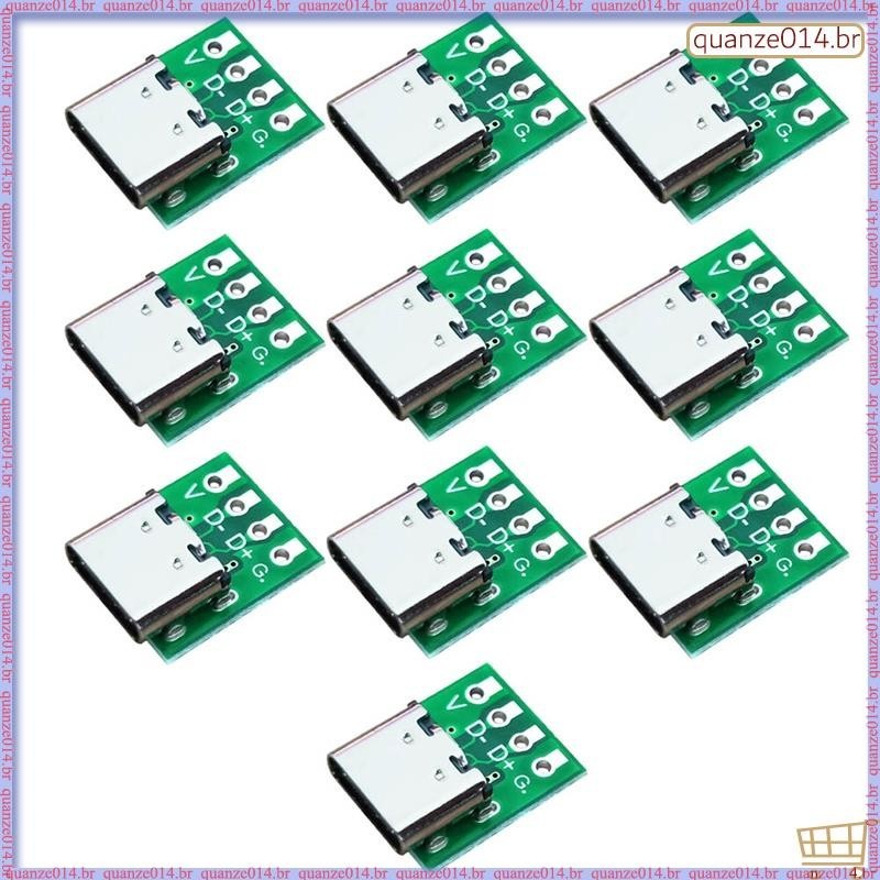 [D K Z C] 10 PCS Type-USB3.1 Conector Fêmea De 16 Pinos A 2,54mm Tipo 16P Adaptador Teste De Placa De Circuito Impresso Tomada Para Transferência De Dados