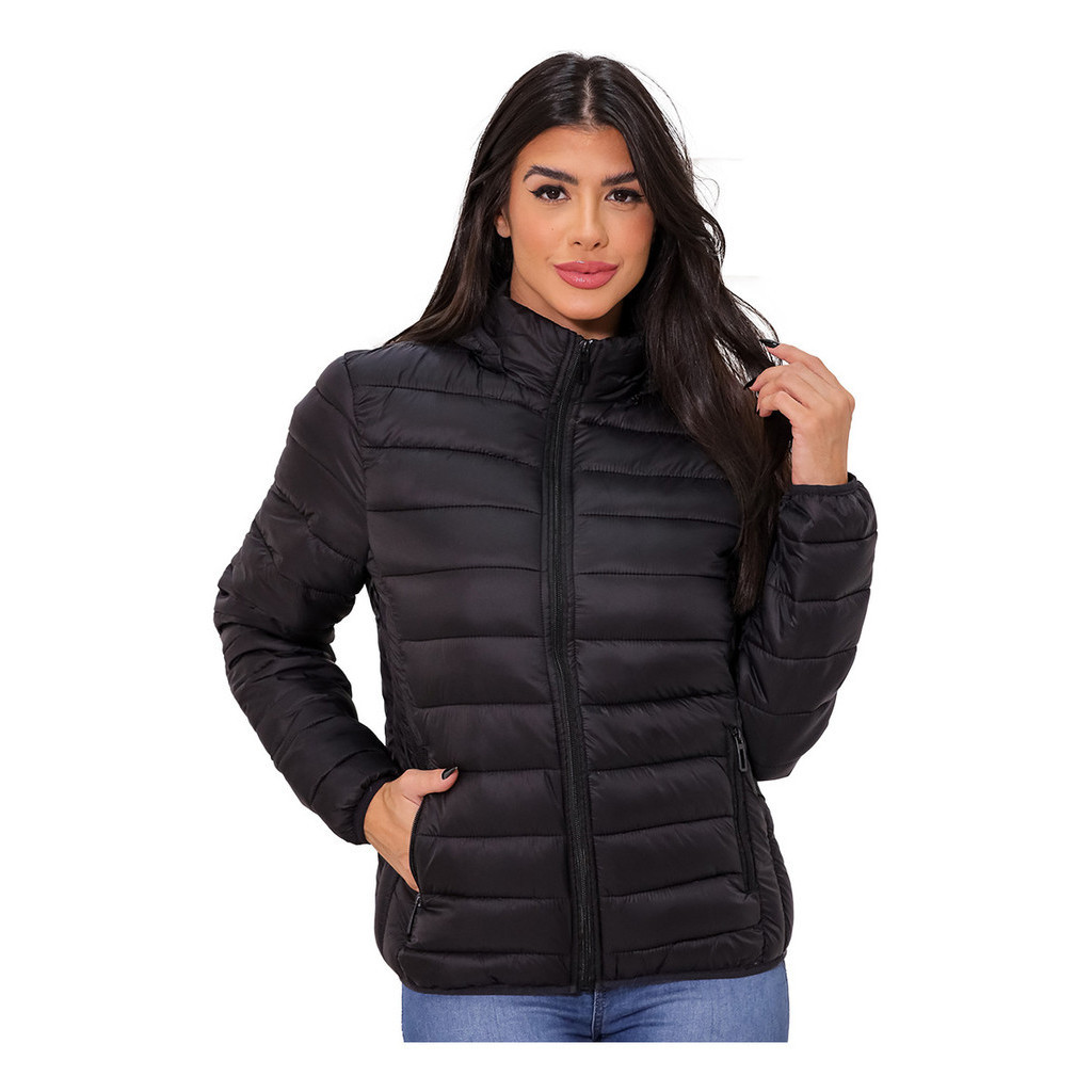 Jaqueta Puffer Feminina Bobojaco Casaco Gominho Nylon Impermeável