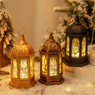 Lâmpada De Vento Ramadan Vintage Portátil Luz De Vela Eletrônica Criativa Noturna Retro Pequena Óleo Decoração De Férias Ambiente Ornamentos De Mesa