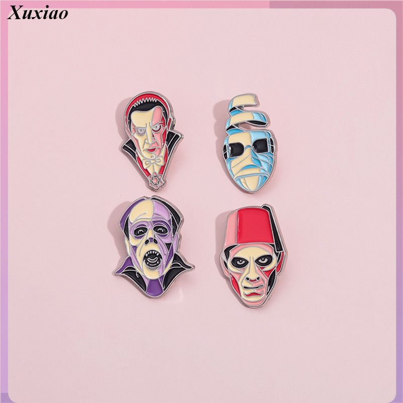 4 Estilos Criativo Universal Monsters Esmalte De Monstros Cabeça De Horror Mochila De Crachá De Metal Acessório Para Amigos