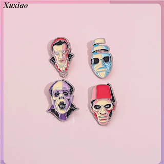 4 Estilos Criativo Universal Monsters Esmalte De Monstros Cabeça De Horror Mochila De Crachá De Metal Acessório Para Amigos