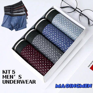 KIT 5 Cuecas De Boxer Masculino/Bambu De Malha Masculina