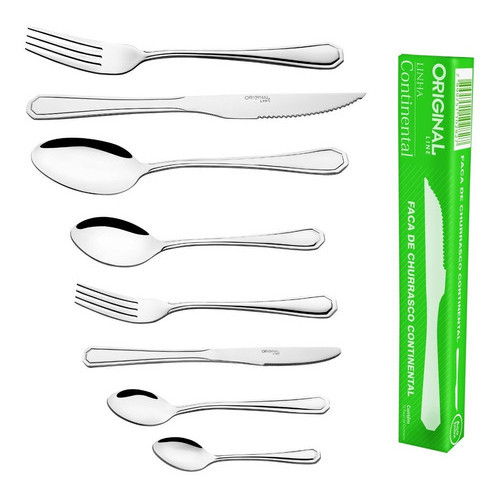 Jogo De Talheres Aço Inox 96 Peças Restaurante/ Residência
