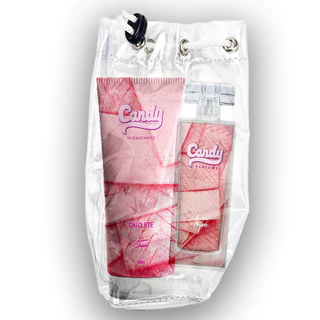 Perfume 55ml + Hidratante 200g + Necessaire - Essencia Chiclete Candy