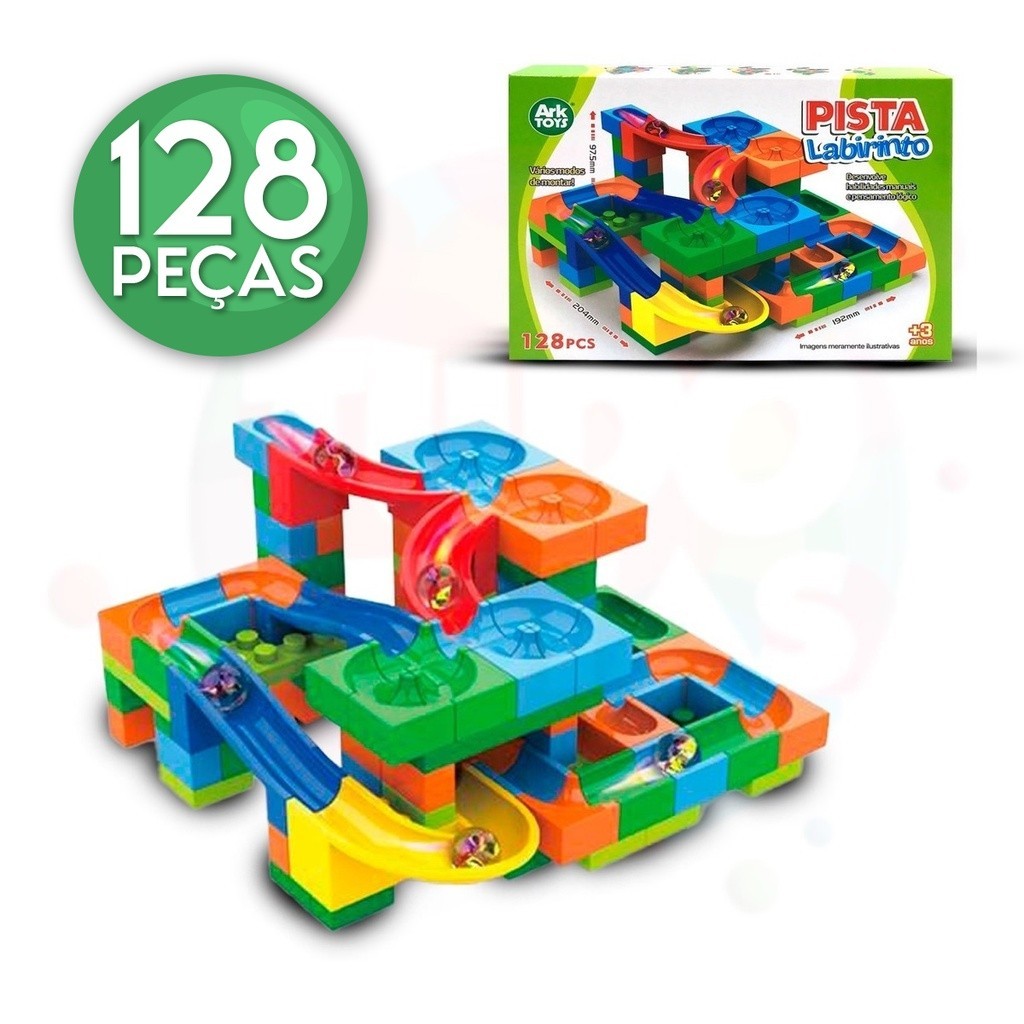 Pista De Bolinhas De Gude Blocos De Montar Labirinto 128 Pçs | Shopee ...