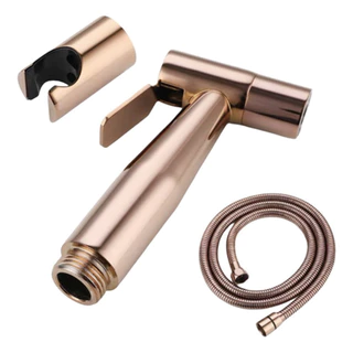 Ducha Higênica Banheiro Luxo Metal 1,5m Sem Registro Rose