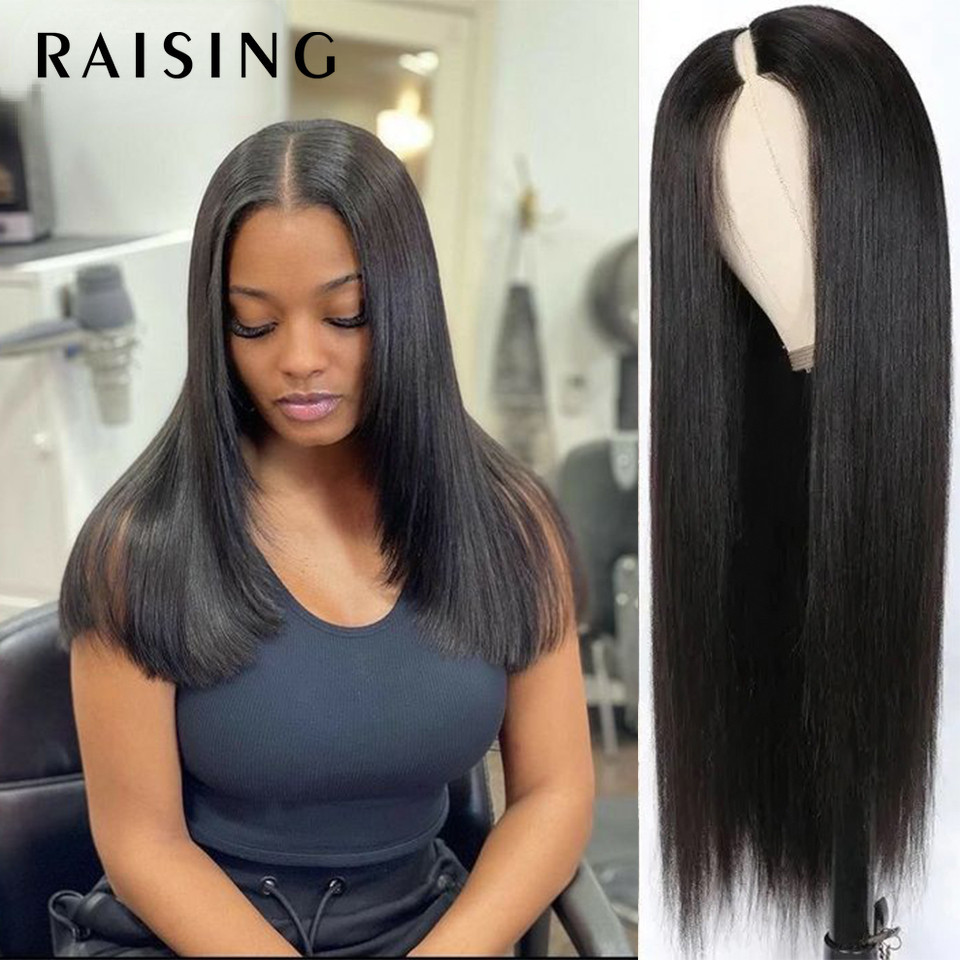 RAISING U Parte Peruca Bob Cabelo Humano Liso Perucas Para Mulheres ...