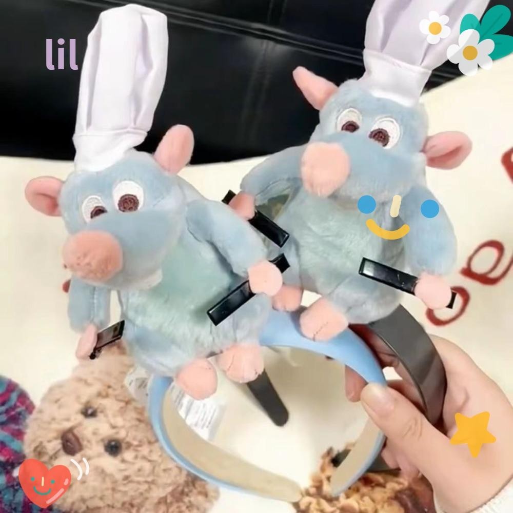 LIL Plush Fita De Cabeça De Boneca , Cabelo Ratatouille Com Frisos Largos