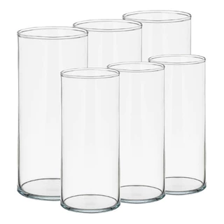 Kit Vaso Tubo Vidro Decorativo Transparente Arranjo