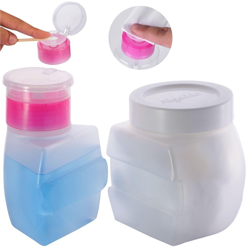 Kit Manicure E Pedicure Porta Acetona Dosador Porta Algodão | Shopee Brasil