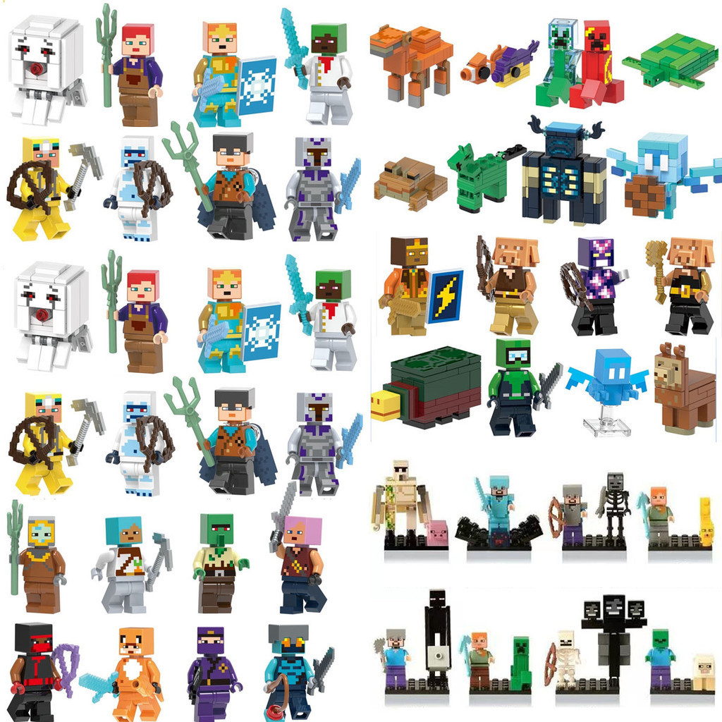 Brinquedos Para Montagem Infantil De Construção De Figuras De Blocos Modelo minecraft Presentes Crianças